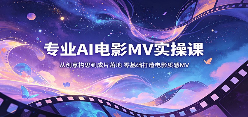 专业AI电影MV实操课：从创意构思到成片落地，零基础打造电影质感MV汇创网-网创项目_汇创网_中创网_福缘网_冒泡网_网创项目平台汇创网