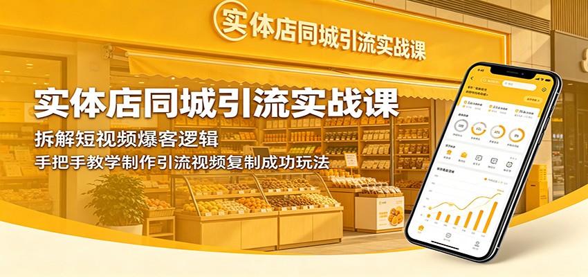 实体店同城引流实战课：拆解短视频爆客逻辑，手把手教学制作引流视频复制成功玩法汇创网-网创项目_汇创网_中创网_福缘网_冒泡网_网创项目平台汇创网