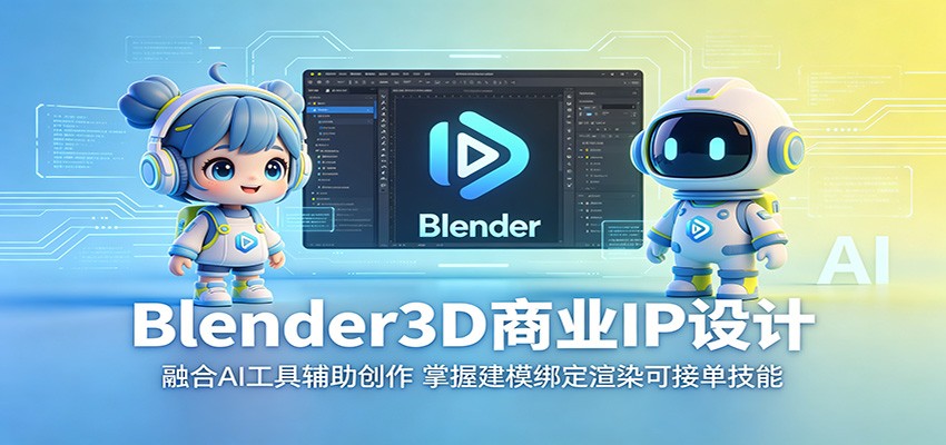 Blender3D商业IP设计：融合AI工具辅助创作，掌握建模绑定渲染可接单技能汇创网-网创项目_汇创网_中创网_福缘网_冒泡网_网创项目平台汇创网
