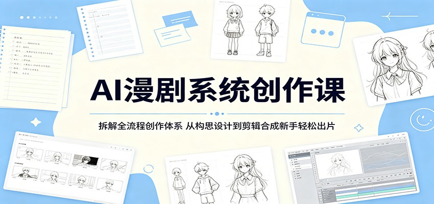AI漫剧系统创作课：拆解全流程创作体系，从构思设计到剪辑合成新手轻松出片汇创网-网创项目_汇创网_中创网_福缘网_冒泡网_网创项目平台汇创网