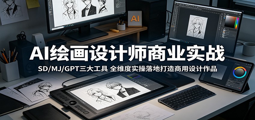 AI绘画设计师商业实战：SD/MJ/GPT三大工具，全维度实操落地打造商用设计作品汇创网-网创项目_汇创网_中创网_福缘网_冒泡网_网创项目平台汇创网