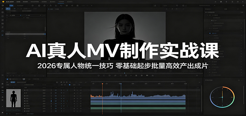 AI真人MV制作实战课：2026专属人物统一技巧，零基础起步批量高效产出成片汇创网-网创项目_汇创网_中创网_福缘网_冒泡网_网创项目平台汇创网