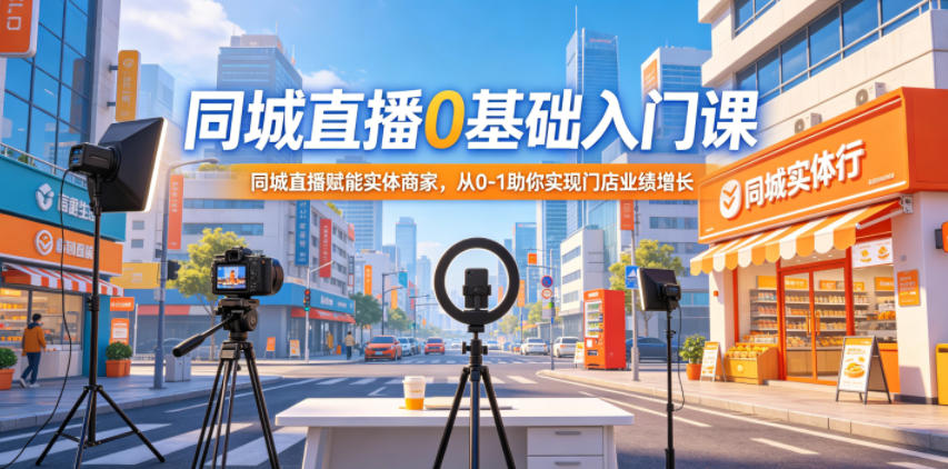 同城直播0基础入门课，同城直播赋能实体商家，从0-1助你实现门店业绩增长汇创网-网创项目_汇创网_中创网_福缘网_冒泡网_网创项目平台汇创网