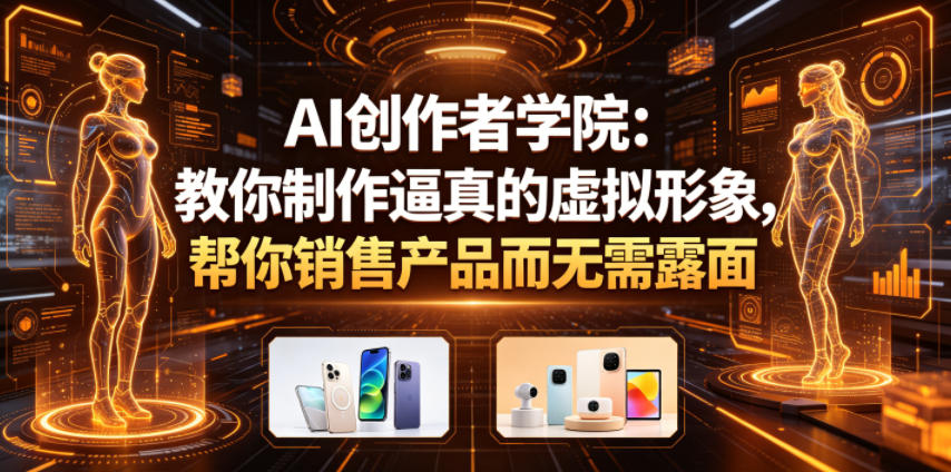 AI创作者学院：教你制作逼真的虚拟形象，帮你销售产品而无需露面【原创双语字幕】汇创网-网创项目_汇创网_中创网_福缘网_冒泡网_网创项目平台汇创网