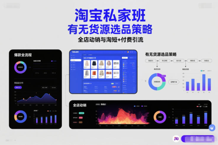 淘宝私家班，有无货源选品策略，高成功率爆款全流程打法，全店动销与淘短+付费引流（更新2026年5月22日）汇创网-网创项目_汇创网_中创网_福缘网_冒泡网_网创项目平台汇创网
