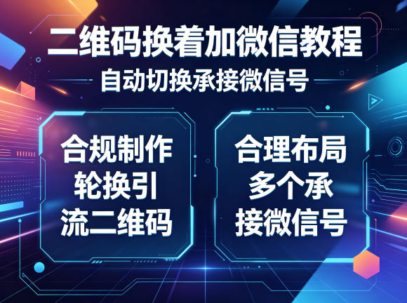 二维码换着加微信教程，自动切换承接微信号，合规制作轮换引流二维码，合理布局多个承接微信号汇创网-网创项目_汇创网_中创网_福缘网_冒泡网_网创项目平台汇创网