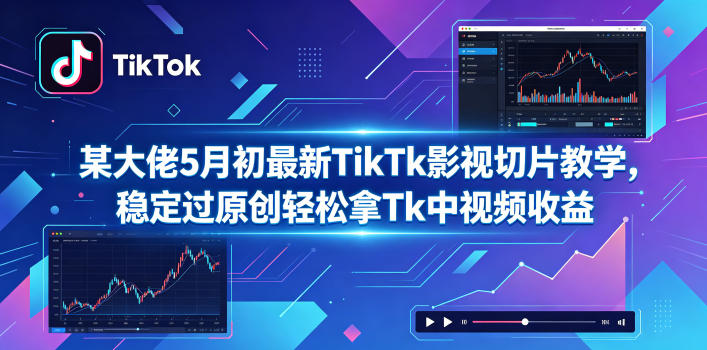 某大佬5月初最新TikTk影视切片教学，稳定过原创轻松拿Tk中视频收益汇创网-网创项目_汇创网_中创网_福缘网_冒泡网_网创项目平台汇创网
