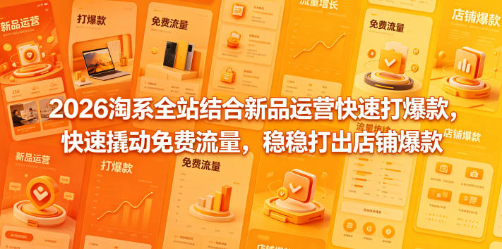 2026淘系全站结合新品运营快速打爆款，快速撬动免费流量，稳稳打出店铺爆款（更新5月12日）汇创网-网创项目_汇创网_中创网_福缘网_冒泡网_网创项目平台汇创网