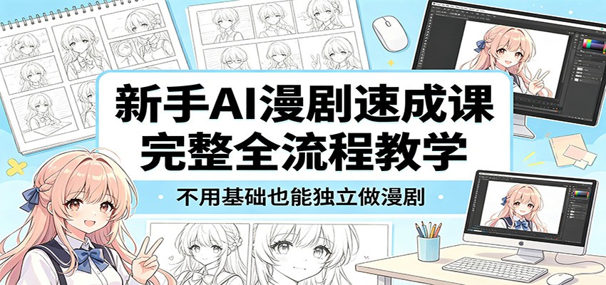 新手AI漫剧速成课：完整全流程教学，不用基础也能独立做漫剧汇创网-网创项目_汇创网_中创网_福缘网_冒泡网_网创项目平台汇创网