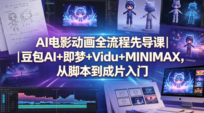 AI电影动画全流程先导课｜豆包AI+即梦+Vidu+MINIMAX，从脚本到成片入门汇创网-网创项目_汇创网_中创网_福缘网_冒泡网_网创项目平台汇创网