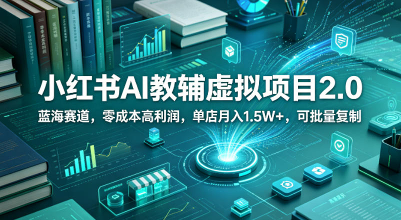 小红书AI教辅虚拟项目2.0，蓝海赛道，零成本高利润，单店月入1.5W+，可批量复制汇创网-网创项目_汇创网_中创网_福缘网_冒泡网_网创项目平台汇创网