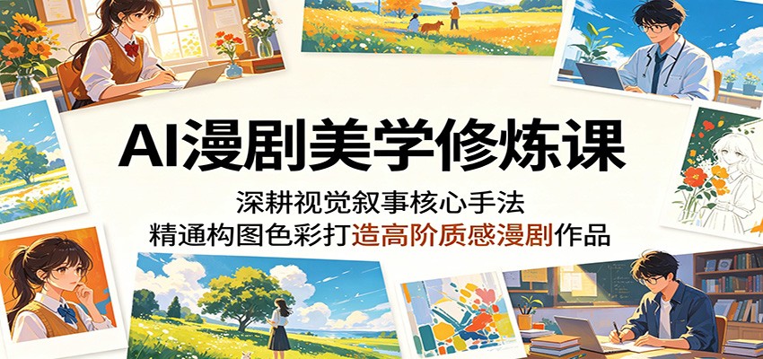 AI漫剧美学修炼课：深耕视觉叙事核心手法，精通构图色彩打造高阶质感漫剧作品汇创网-网创项目_汇创网_中创网_福缘网_冒泡网_网创项目平台汇创网