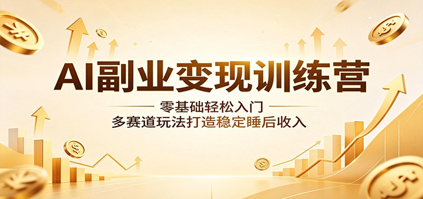 AI副业变现训练营:零基础轻松入门,多赛道玩法打造稳定睡后收入汇创网-网创项目_汇创网_中创网_福缘网_冒泡网_网创项目平台汇创网