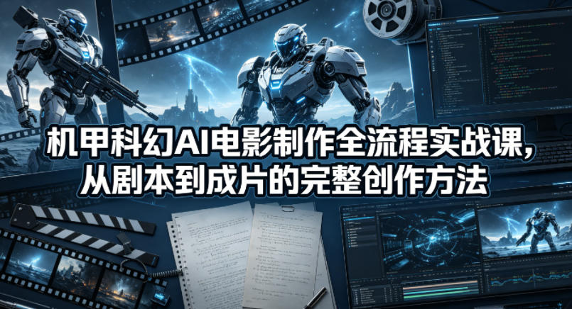 机甲科幻AI电影制作全流程实战课，从剧本到成片的完整创作方法汇创网-网创项目_汇创网_中创网_福缘网_冒泡网_网创项目平台汇创网