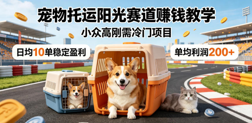 宠物托运阳光赛道賺钱教学，小众高刚需冷门项目，日均10单稳定盈利，单均利润200+汇创网-网创项目_汇创网_中创网_福缘网_冒泡网_网创项目平台汇创网