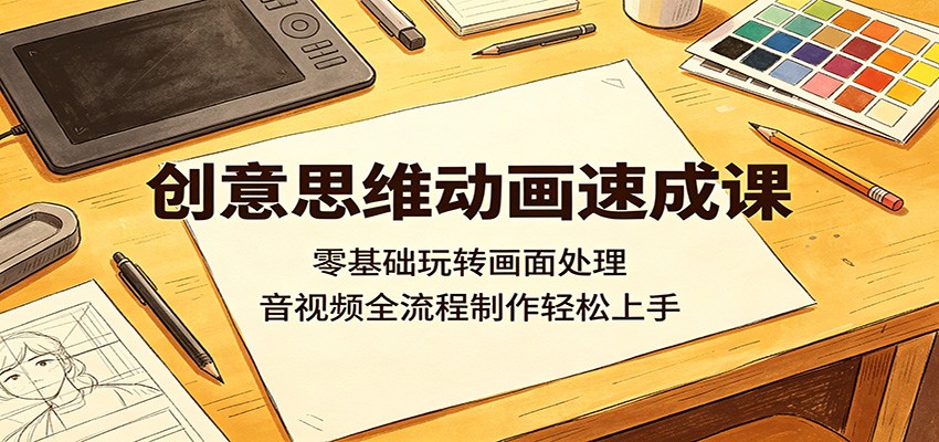 创意思维动画速成课：零基础玩转画面处理，音视频全流程制作轻松上手汇创网-网创项目_汇创网_中创网_福缘网_冒泡网_网创项目平台汇创网