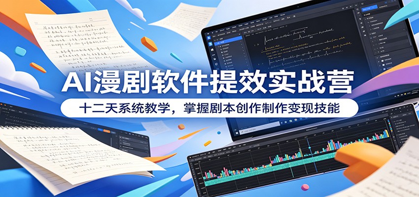 AI漫剧软件提效实战营：十二天系统教学，掌握剧本创作制作变现技能汇创网-网创项目_汇创网_中创网_福缘网_冒泡网_网创项目平台汇创网