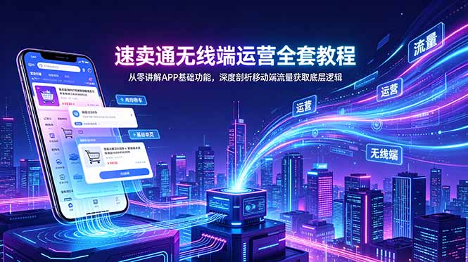 （18904期）速卖通无线端运营全套教程，从零讲解APP基础功能，深度剖析移动端流量获取底层逻辑汇创网-网创项目_汇创网_中创网_福缘网_冒泡网_网创项目平台汇创网