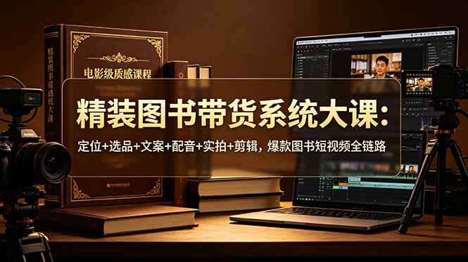 (19007期)精装图书带货系统大课:定位+选品+文案+配音+实拍+剪辑,爆款图书短视频全链路汇创网-网创项目_汇创网_中创网_福缘网_冒泡网_网创项目平台汇创网