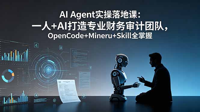 （19037期）AI Agent实操落地课：一人+AI打造专业财务审计团队，OpenCode+Mineru+Skill全掌握汇创网-网创项目_汇创网_中创网_福缘网_冒泡网_网创项目平台汇创网