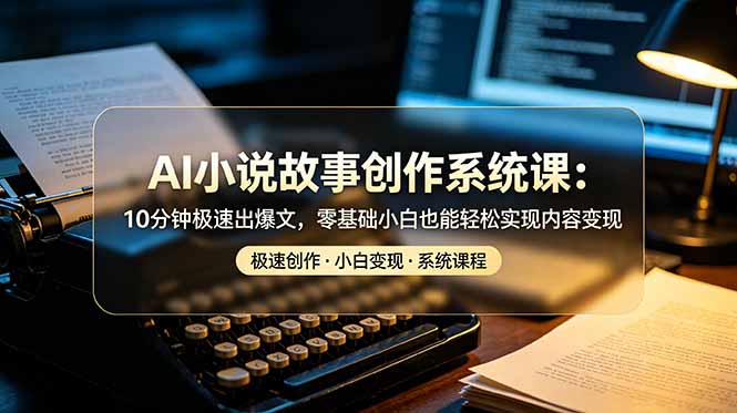 （19053期）AI小说故事创作系统课：10分钟极速出爆文，零基础小白也能轻松实现内容变现汇创网-网创项目_汇创网_中创网_福缘网_冒泡网_网创项目平台汇创网