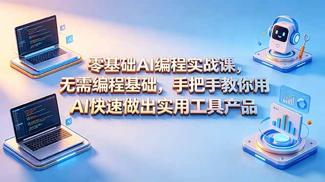 (18785期)零基础AI编程实战课-更新,无需编程基础,手把手教你用AI快速做出实用工具产品汇创网-网创项目_汇创网_中创网_福缘网_冒泡网_网创项目平台汇创网