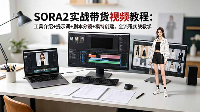 （18718期）SORA2实战带货视频教程：工具介绍+提示词+剧本分镜+模特创建，全流程实战教学汇创网-网创项目_汇创网_中创网_福缘网_冒泡网_网创项目平台汇创网