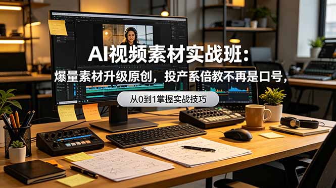 （19085期）AI视频素材实战班：爆量素材升级原创，投产翻倍不再是口号，0-1系统教学实战落地汇创网-网创项目_汇创网_中创网_福缘网_冒泡网_网创项目平台汇创网