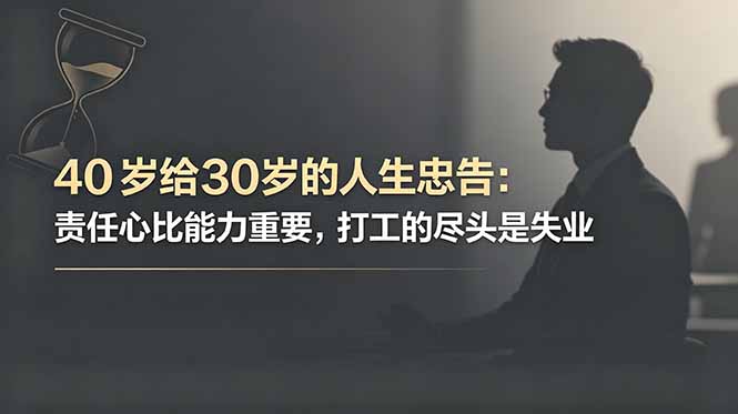 (18769期)付费文章:40岁给30岁的人生忠告:责任心比能力重要,打工的尽头是失业汇创网-网创项目_汇创网_中创网_福缘网_冒泡网_网创项目平台汇创网