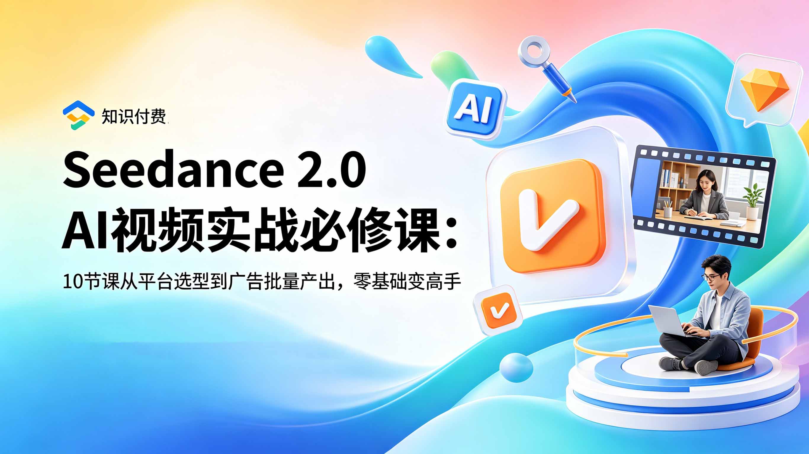 (18998期)Seedance 2.0 AI视频实战必修课:10节课从平台选型到广告批量产出,零基础变高手汇创网-网创项目_汇创网_中创网_福缘网_冒泡网_网创项目平台汇创网