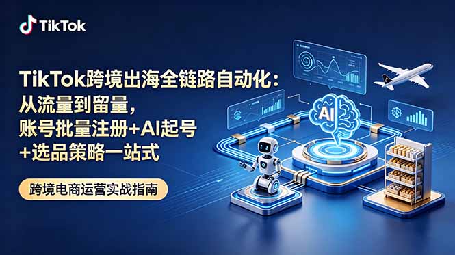 （18907期）TikTok跨境出海全链路自动化：从流量到留量，账号批量注册+AI起号+选品策略一站式汇创网-网创项目_汇创网_中创网_福缘网_冒泡网_网创项目平台汇创网