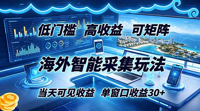 (18955期)海外智能采集玩法,低门槛高单价可矩阵,当天可见收益,单窗口30+汇创网-网创项目_汇创网_中创网_福缘网_冒泡网_网创项目平台汇创网