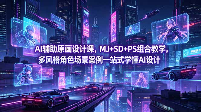 （18731期）AI辅助原画设计课，MJ+SD+PS组合教学，多风格角色场景案例一站式学懂AI设计汇创网-网创项目_汇创网_中创网_福缘网_冒泡网_网创项目平台汇创网