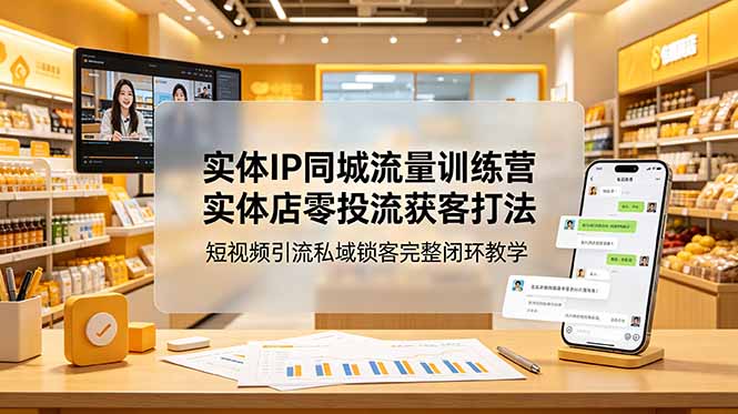 （18999期）实体IP同城流量训练营：实体店零投流获客打法，短视频引流私域锁客完整闭环教学汇创网-网创项目_汇创网_中创网_福缘网_冒泡网_网创项目平台汇创网