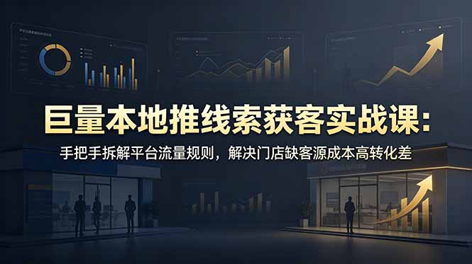 （19061期）巨量本地推线索获客实战课：手把手拆解平台流量规则，解决门店缺客源成本高转化差汇创网-网创项目_汇创网_中创网_福缘网_冒泡网_网创项目平台汇创网