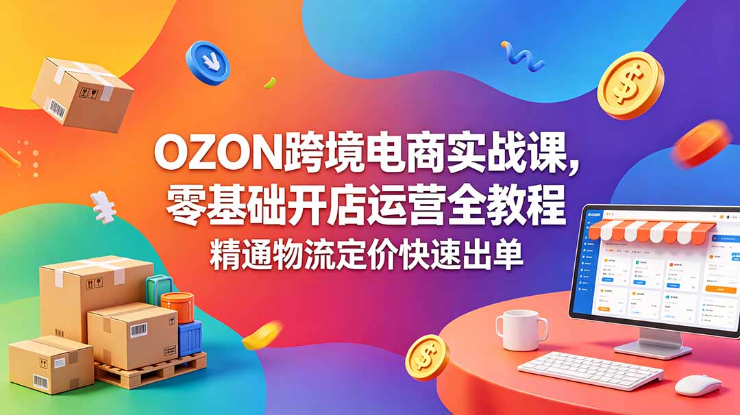 （18746期）OZON 跨境电商实战课，零基础开店运营全教程，精通物流定价快速出单汇创网-网创项目_汇创网_中创网_福缘网_冒泡网_网创项目平台汇创网