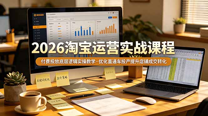 （19075期）2026 淘宝运营实战课程，付费投放底层逻辑实操教学，优化直通车投产提升店铺成交转化汇创网-网创项目_汇创网_中创网_福缘网_冒泡网_网创项目平台汇创网