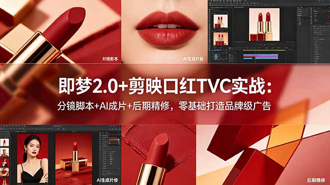 （18729期）即梦2.0+剪映口红TVC实战：分镜脚本+AI成片+后期精修，零基础打造品牌级广告汇创网-网创项目_汇创网_中创网_福缘网_冒泡网_网创项目平台汇创网