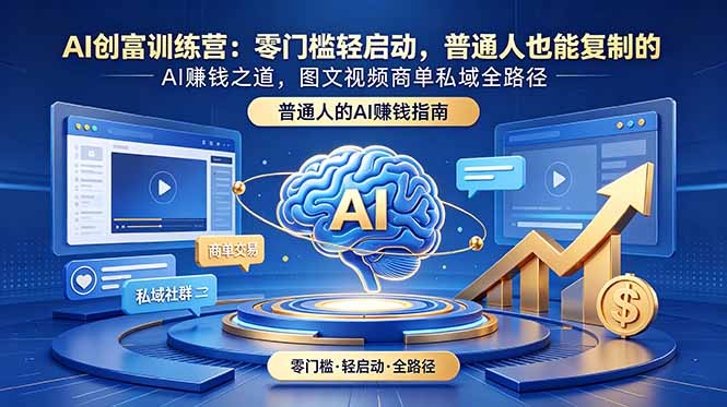 （18911期）AI创富训练营：零门槛轻启动，普通人也能复制的AI赚钱之道，图文视频商单私域全路径汇创网-网创项目_汇创网_中创网_福缘网_冒泡网_网创项目平台汇创网