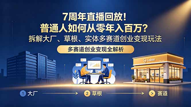 (18894期)7周年直播回放!普通人如何从零年入百万?拆解大厂、草根、实体多赛道创业变现玩法汇创网-网创项目_汇创网_中创网_福缘网_冒泡网_网创项目平台汇创网