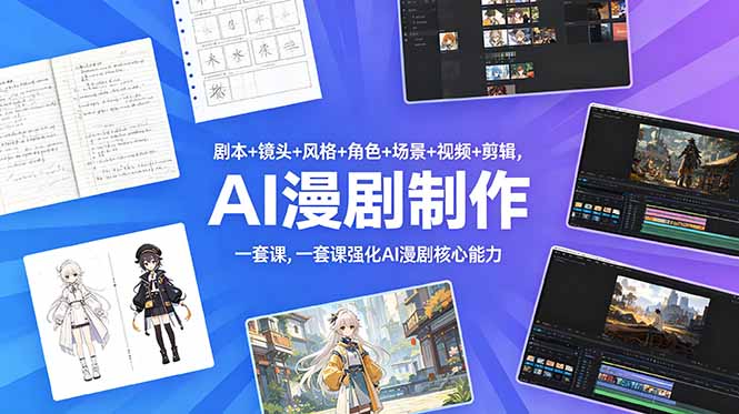 （18734期）剧本+镜头+风格+角色+场景+视频+剪辑，一套课强化AI漫剧核心能力汇创网-网创项目_汇创网_中创网_福缘网_冒泡网_网创项目平台汇创网