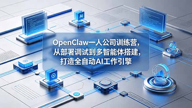 （18789期）OpenClaw 一人公司训练营，从部署调试到多智能体搭建，打造全自动 AI 工作引擎汇创网-网创项目_汇创网_中创网_福缘网_冒泡网_网创项目平台汇创网
