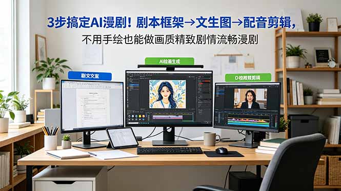 (18866期)3步搞定AI漫剧!剧本框架→文生图→配音剪辑,不用手绘也能做画质精致剧情流畅漫剧汇创网-网创项目_汇创网_中创网_福缘网_冒泡网_网创项目平台汇创网