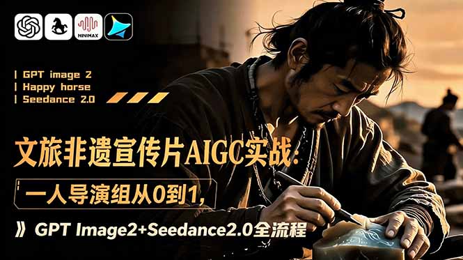 (18925期)文旅非遗宣传片AIGC实战:一人导演组从0到1,GPT Image2+Seedance2.0全流程汇创网-网创项目_汇创网_中创网_福缘网_冒泡网_网创项目平台汇创网