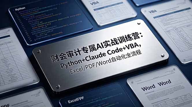（19028期）财会审计专属 AI实战训练营：Python+Claude Code+VBA，Excel/PDF/Word自动化全流程汇创网-网创项目_汇创网_中创网_福缘网_冒泡网_网创项目平台汇创网