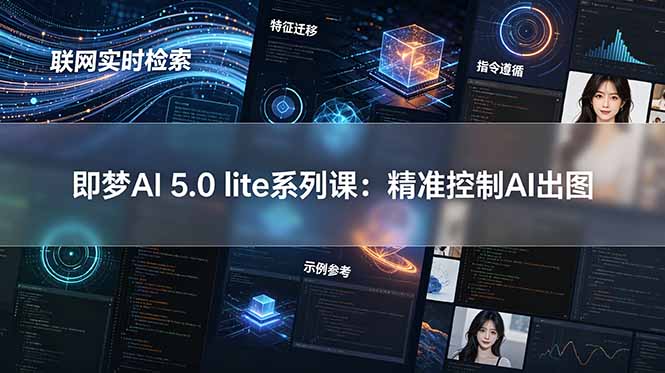 (18962期)即梦AI 5.0 lite实战课:联网实时检索+特征迁移+指令遵循+示例参考,精准控制AI出图汇创网-网创项目_汇创网_中创网_福缘网_冒泡网_网创项目平台汇创网