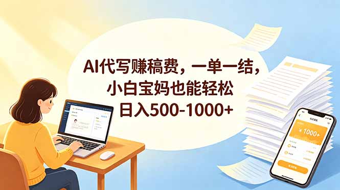 (18772期)AI代写赚稿费,一单一结,小白宝妈也能轻松日入500-1000+汇创网-网创项目_汇创网_中创网_福缘网_冒泡网_网创项目平台汇创网