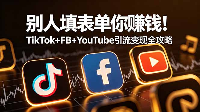 (19018期)别人填表单你赚钱!TikTok+FB+YouTube 引流变现全攻略【原创双语字幕】汇创网-网创项目_汇创网_中创网_福缘网_冒泡网_网创项目平台汇创网