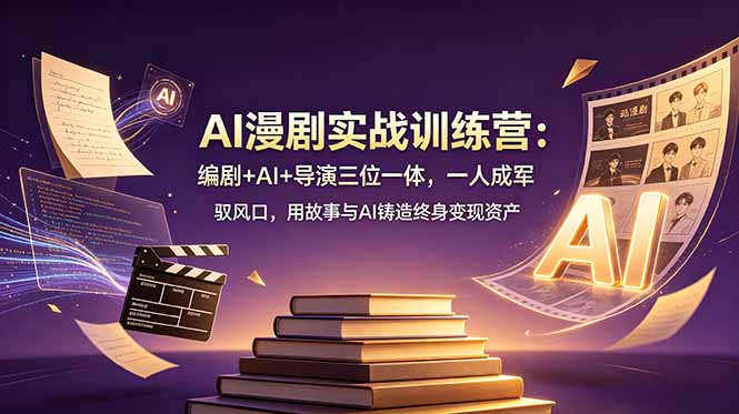 (19032期)AI漫剧实战训练营:编剧+AI+导演三位一体,一人成军 驭风口,用故事与AI铸造终身变现资产汇创网-网创项目_汇创网_中创网_福缘网_冒泡网_网创项目平台汇创网