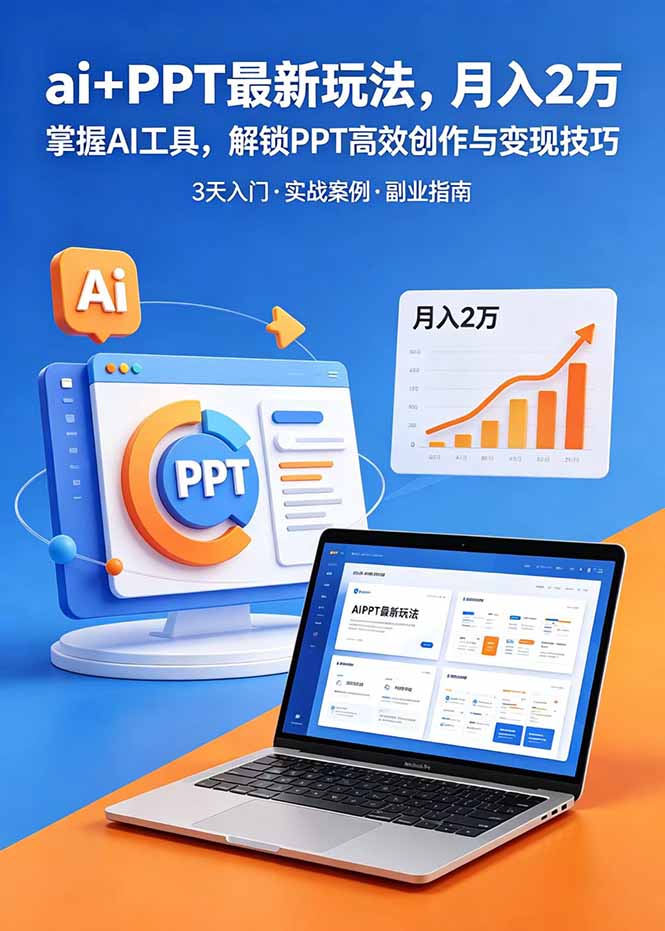 (18881期)ai+PPT最新玩法,月入2万掌握AI工具,解锁PPT高效创作与变现技巧3天入门,实战案例·副业指南汇创网-网创项目_汇创网_中创网_福缘网_冒泡网_网创项目平台汇创网